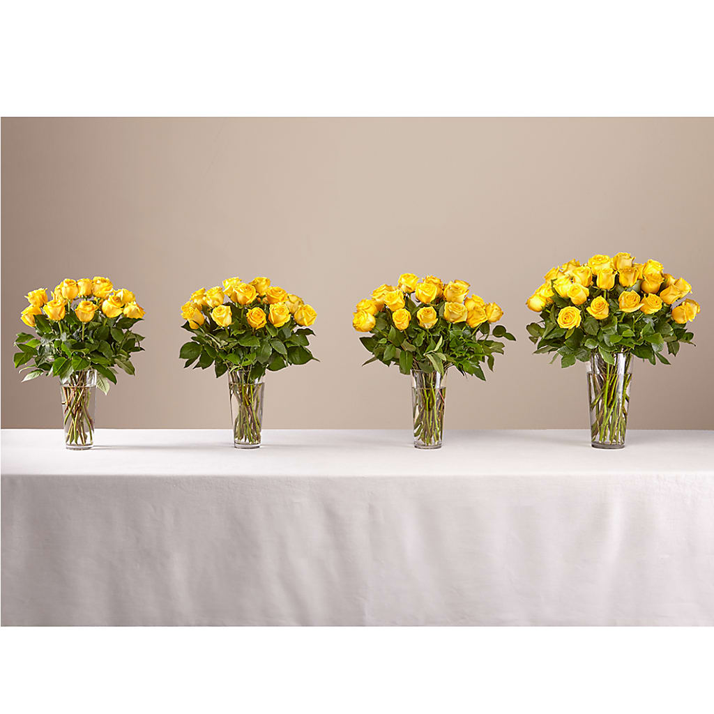 Long Stem Yellow Rose Bouquet – House Of Flowers, Worcester MA