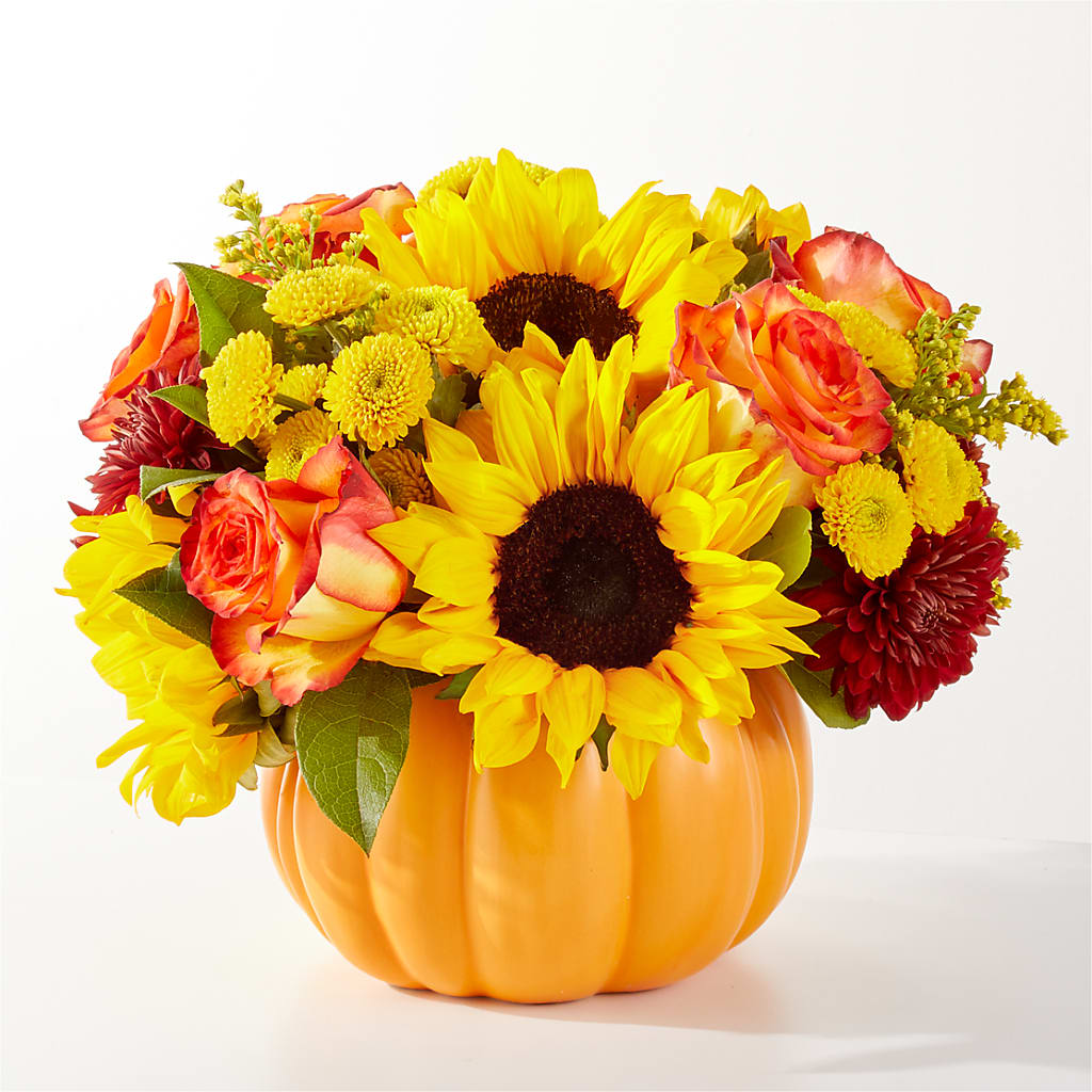 Golden Gourd Pumpkin Bouquet – House Of Flowers, Worcester MA