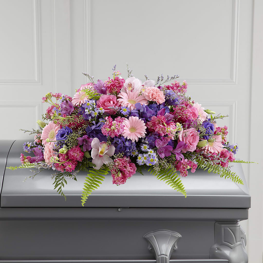 Glorious Garden Casket Spray – House Of Flowers, Worcester MA