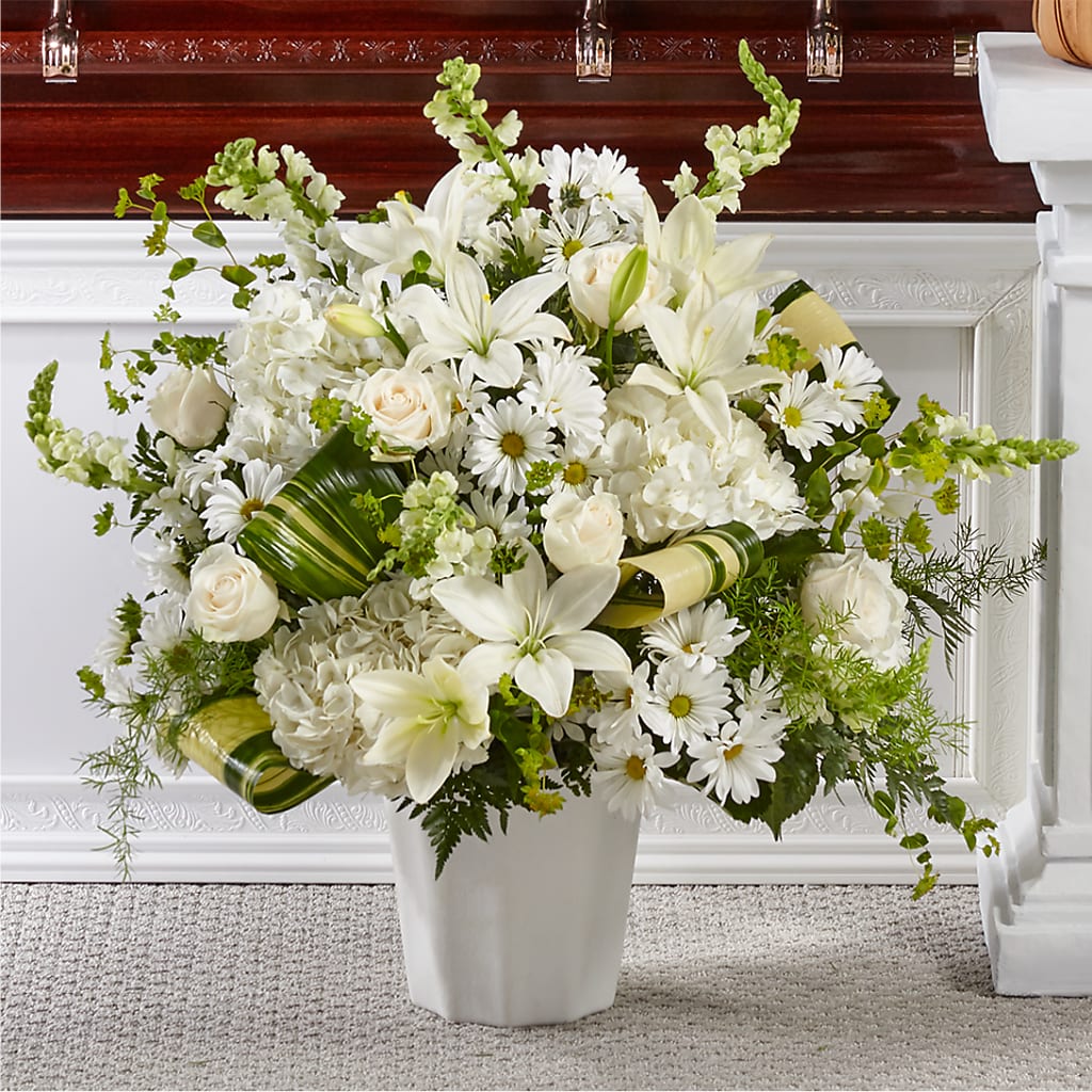 Thoughts of Tranquility Floor Basket – House Of Flowers, Worcester MA