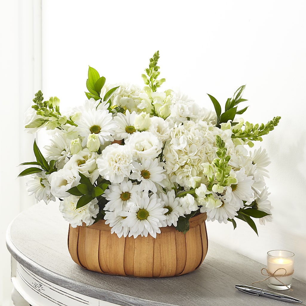 Pure Ivory Basket – House Of Flowers, Worcester MA