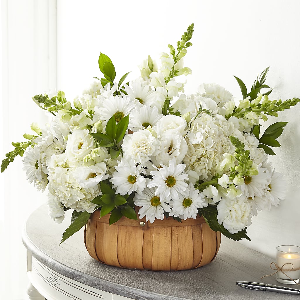 Pure Ivory Basket – House Of Flowers, Worcester MA