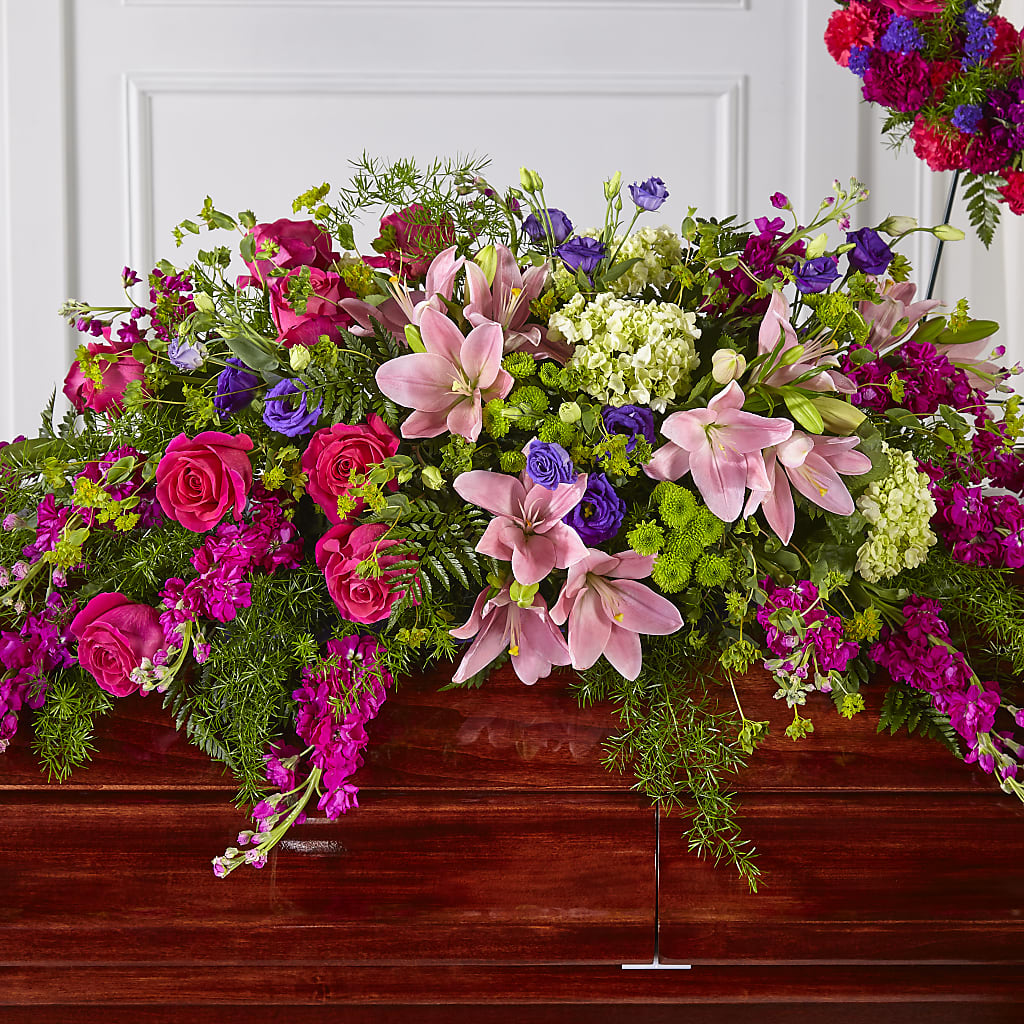 Radiant Tribute Casket Spray – House Of Flowers, Worcester MA