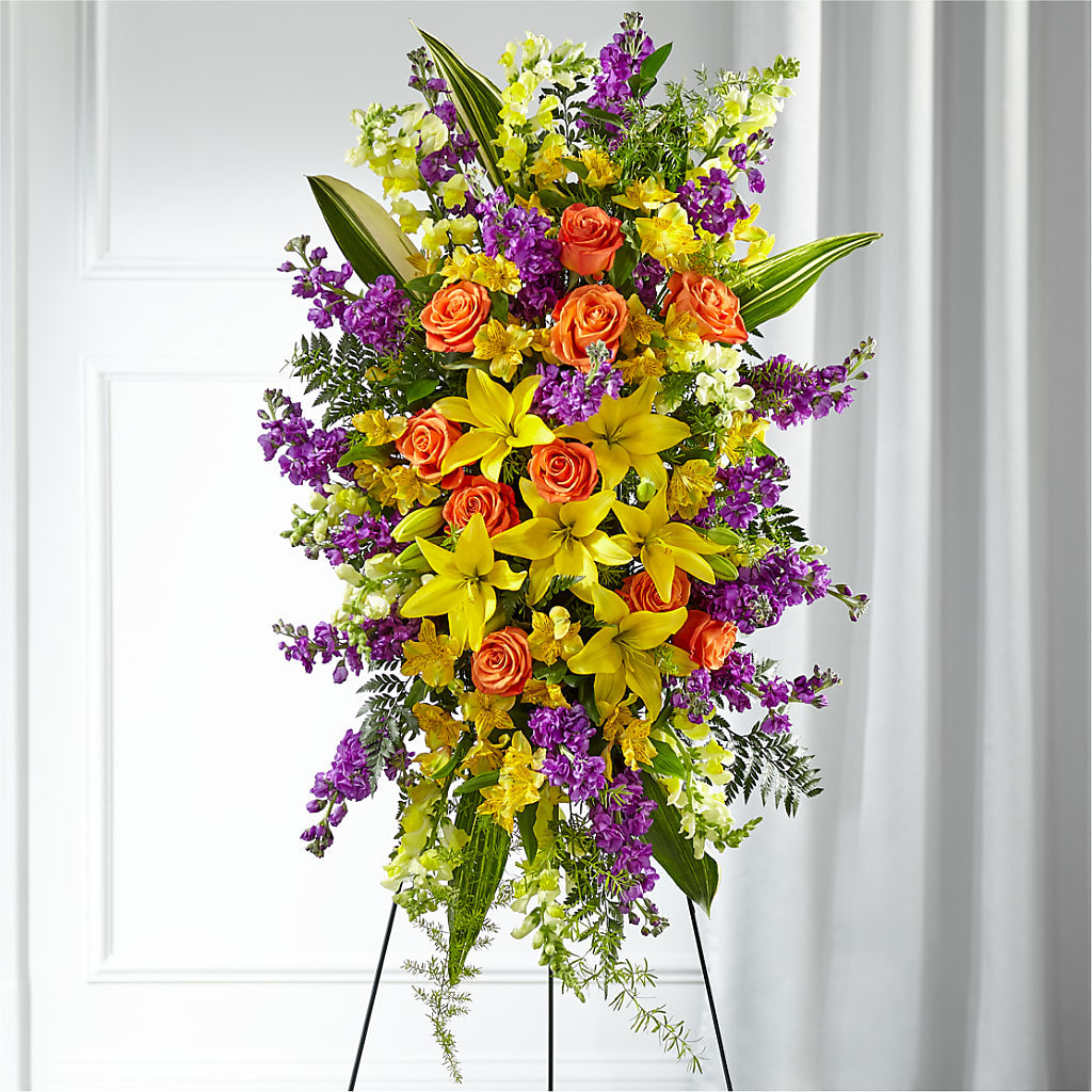 Thoughtful Prayers Standing Spray – House Of Flowers, Worcester MA