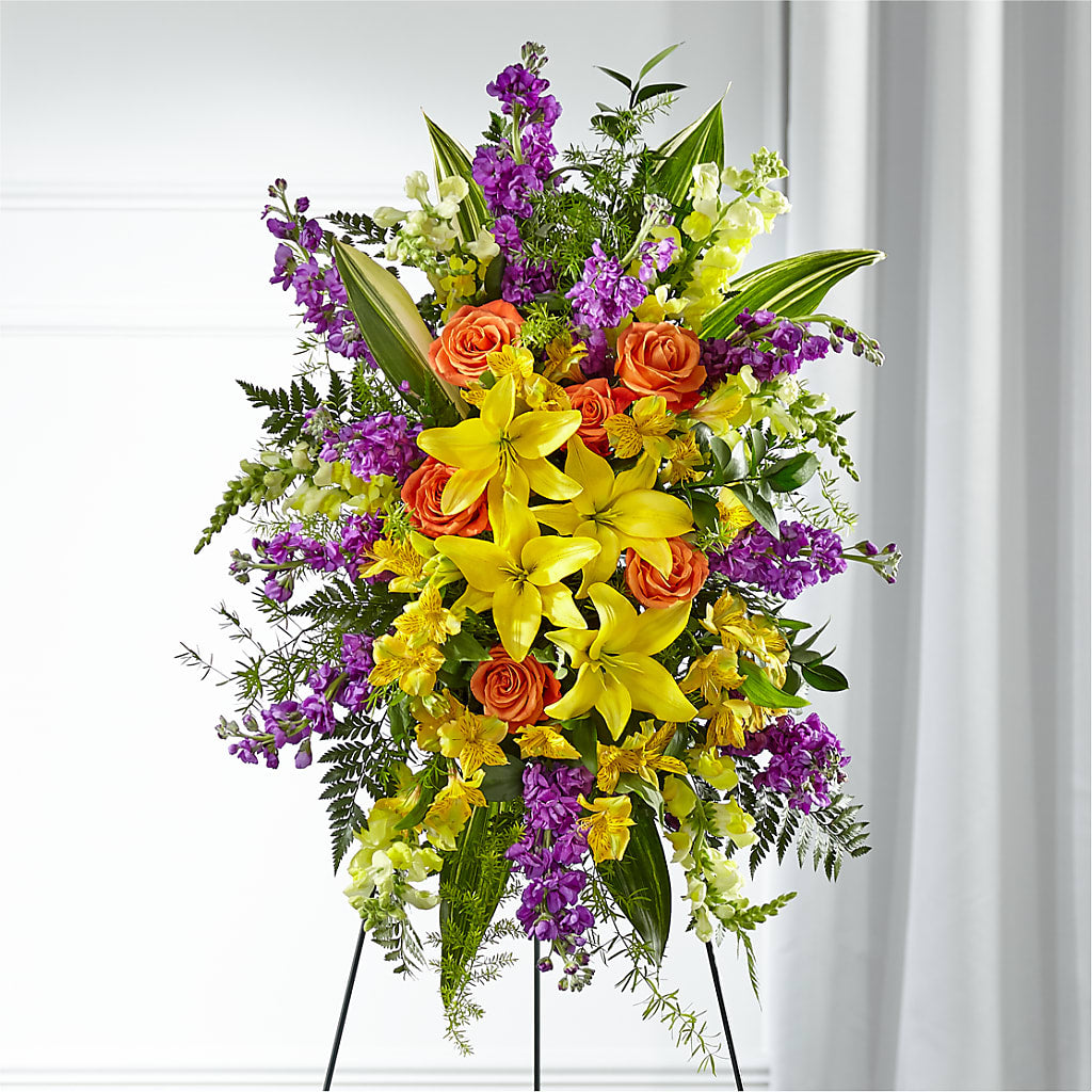 Thoughtful Prayers Standing Spray – House Of Flowers, Worcester MA