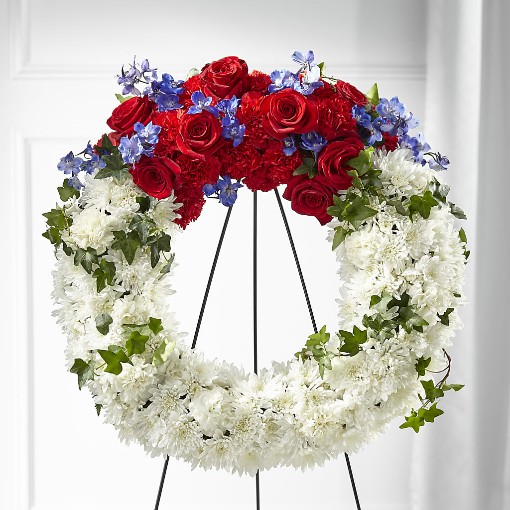 Patriotic Passion Wreath – House Of Flowers, Worcester MA