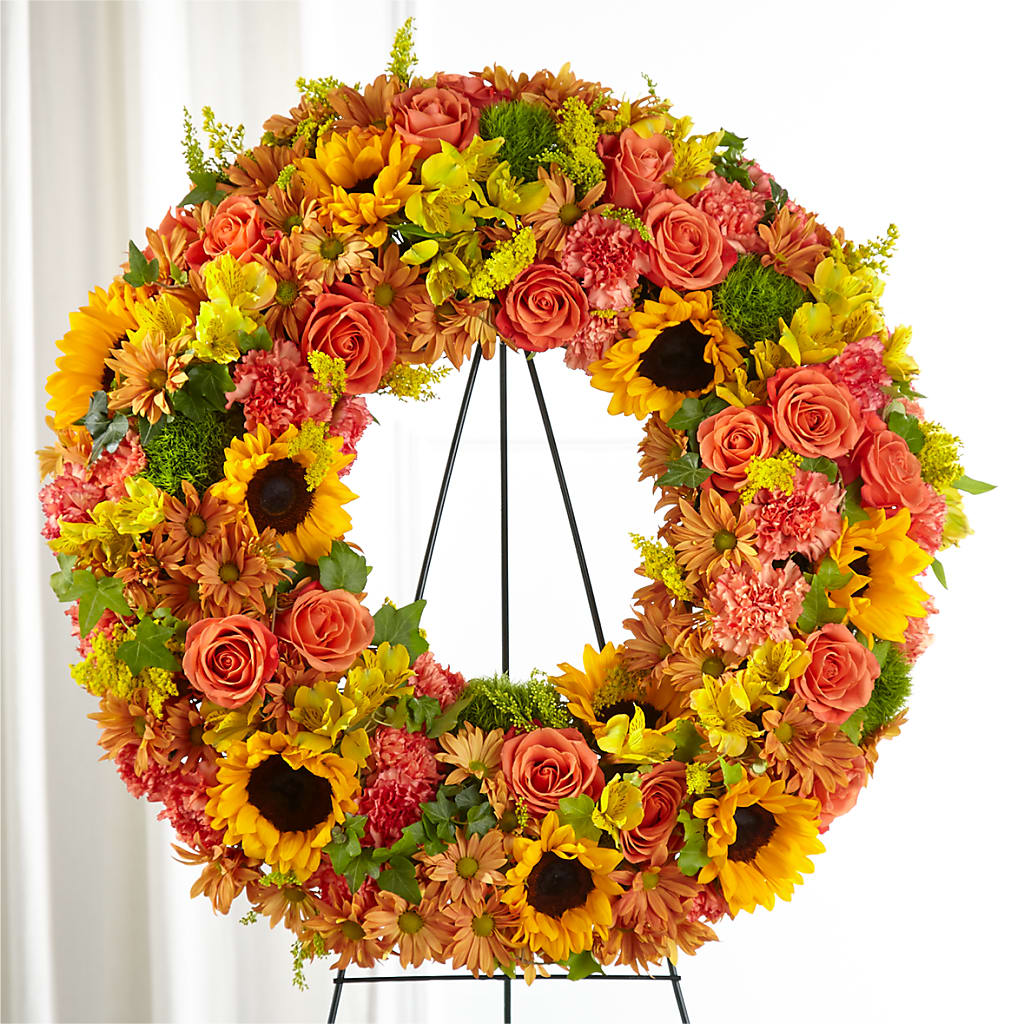 Autumnal Memories Wreath (Standard) – House Of Flowers, Worcester MA