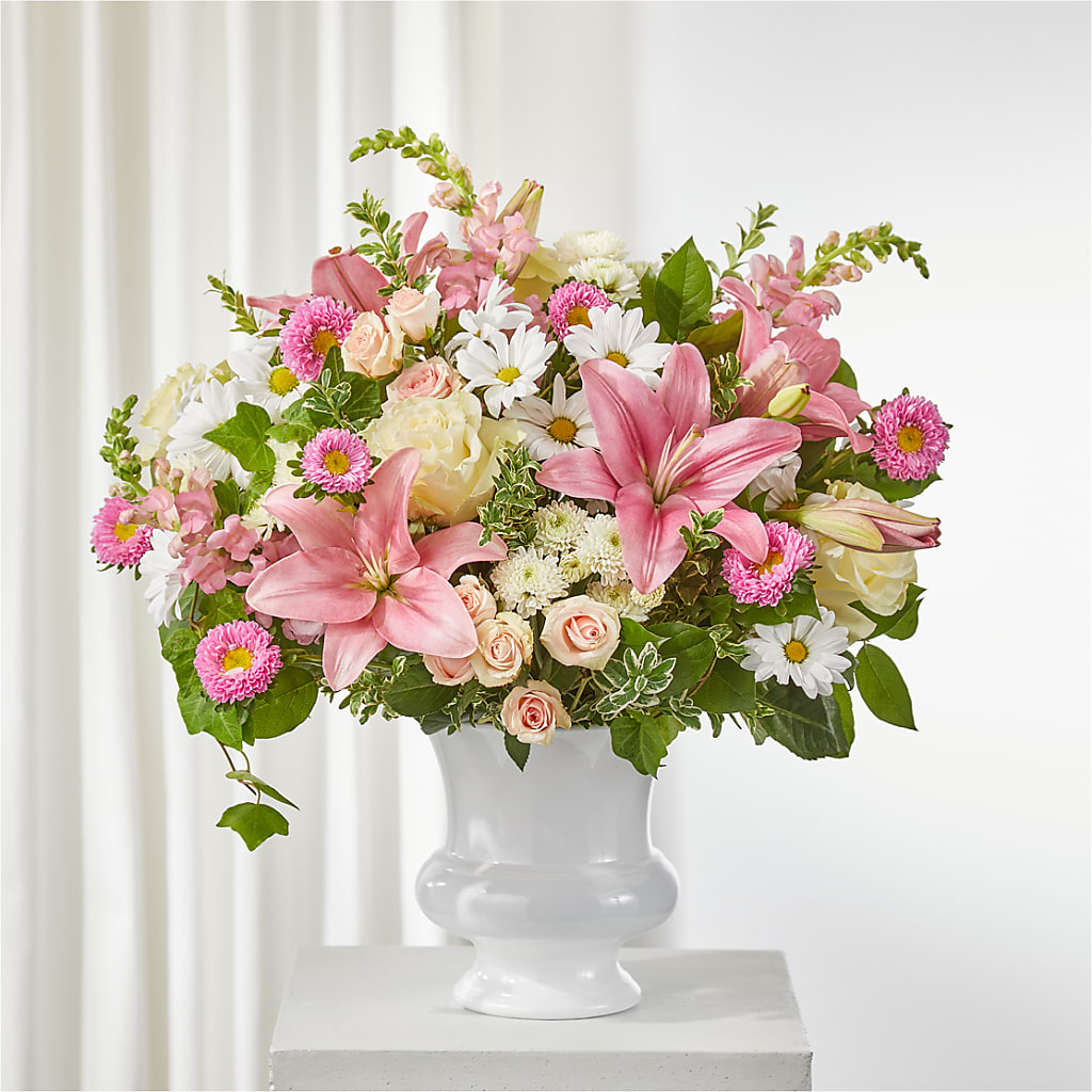 Empathetic Blooms Urn Arrangement – House Of Flowers, Worcester MA
