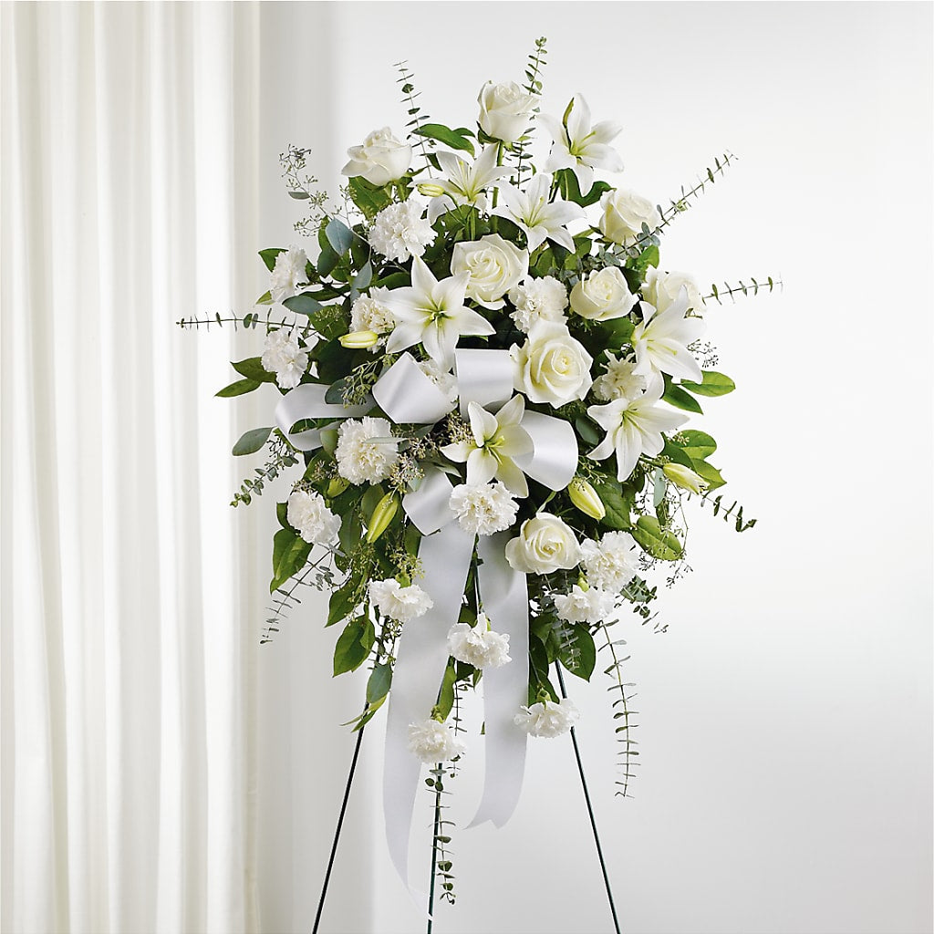 With Care Standing Spray – House Of Flowers, Worcester MA