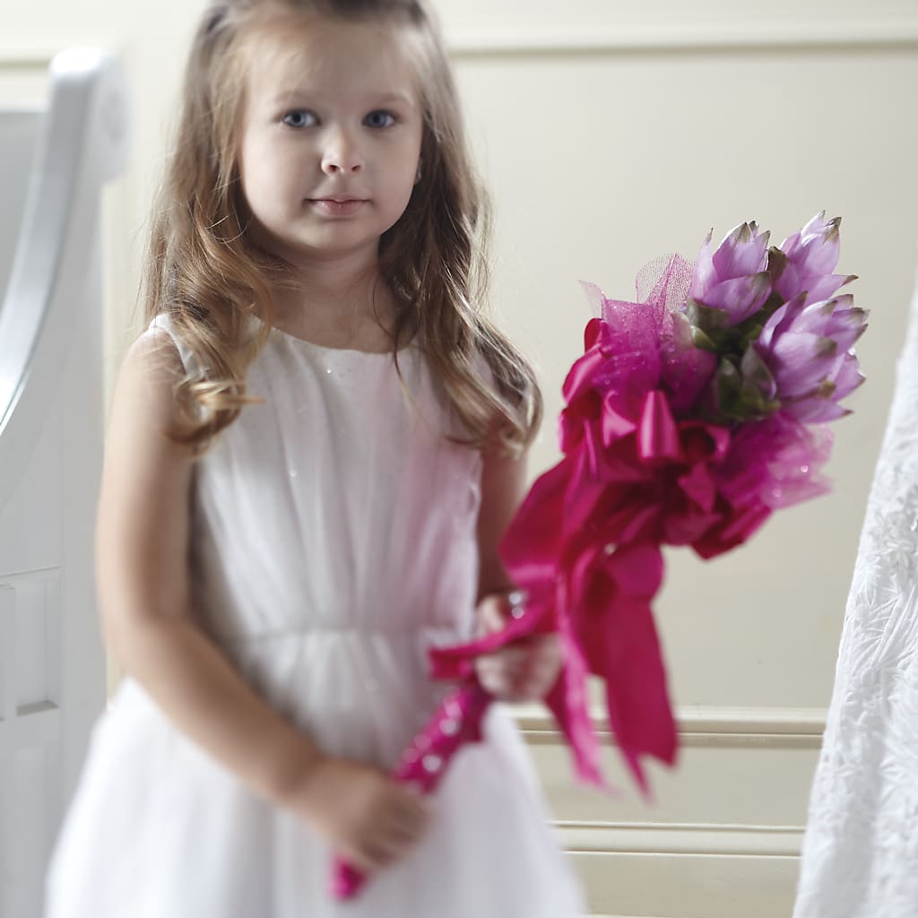 Sparkle Pink Flower Girl Bouquet – House Of Flowers, Worcester MA