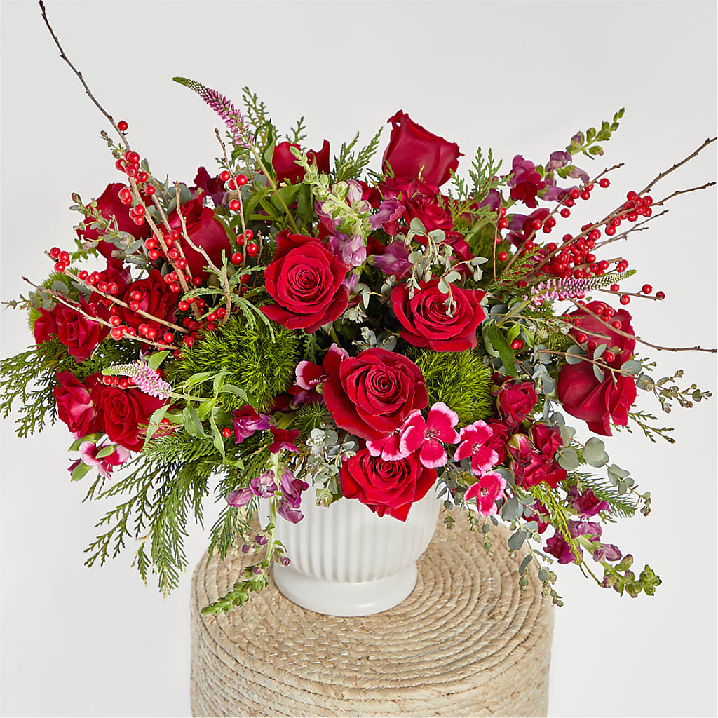 Big Red Bow Bouquet –  House Of Flowers, Worcester MA
