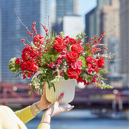 Big Red Bow Bouquet –  House Of Flowers, Worcester MA