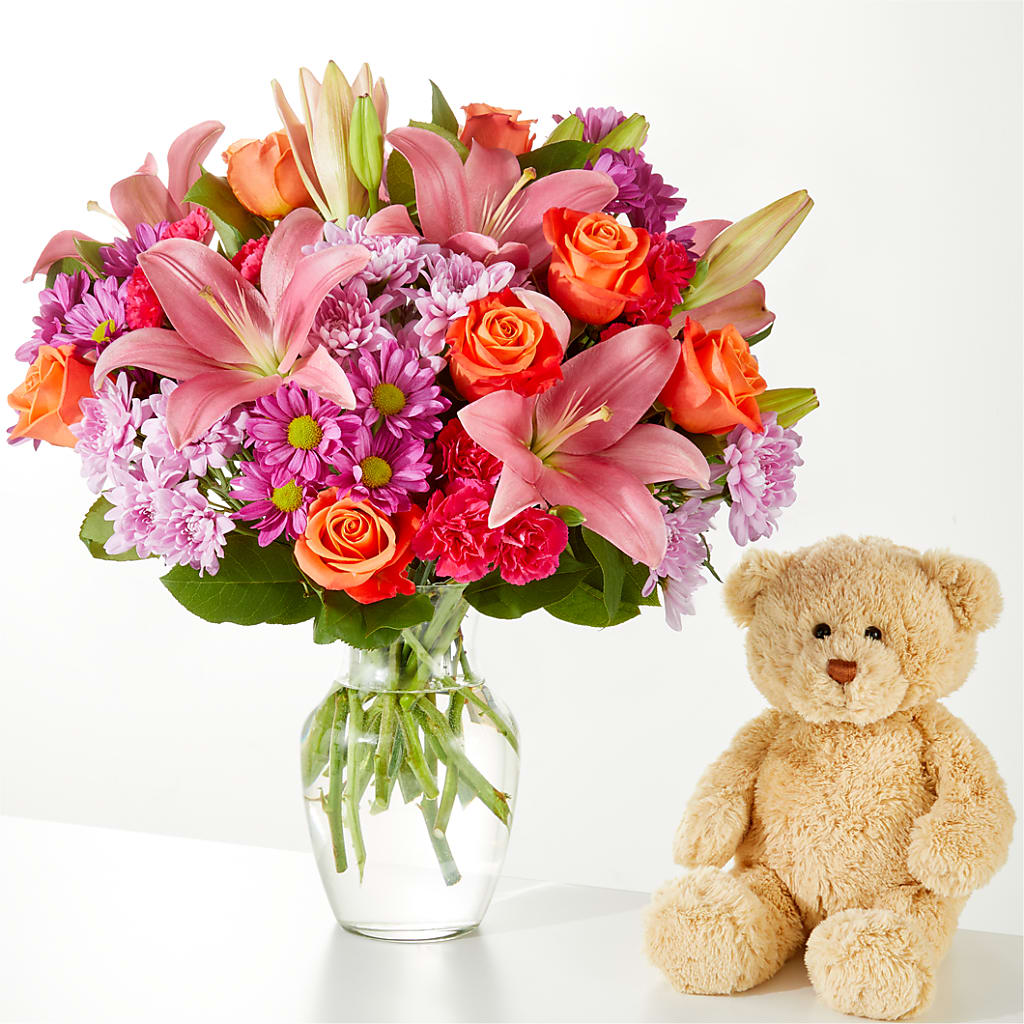 One and Only Bouquet and Bear Bundle –  House Of Flowers, Worcester MA