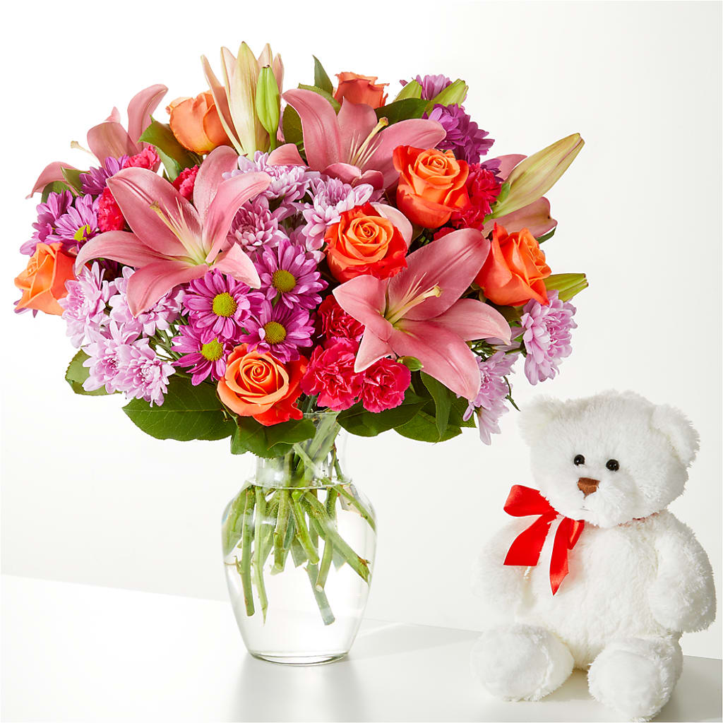 One and Only Bouquet and Bear Bundle –  House Of Flowers, Worcester MA