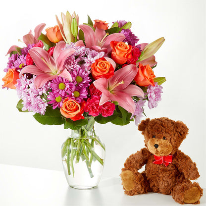 One and Only Bouquet and Bear Bundle –  House Of Flowers, Worcester MA