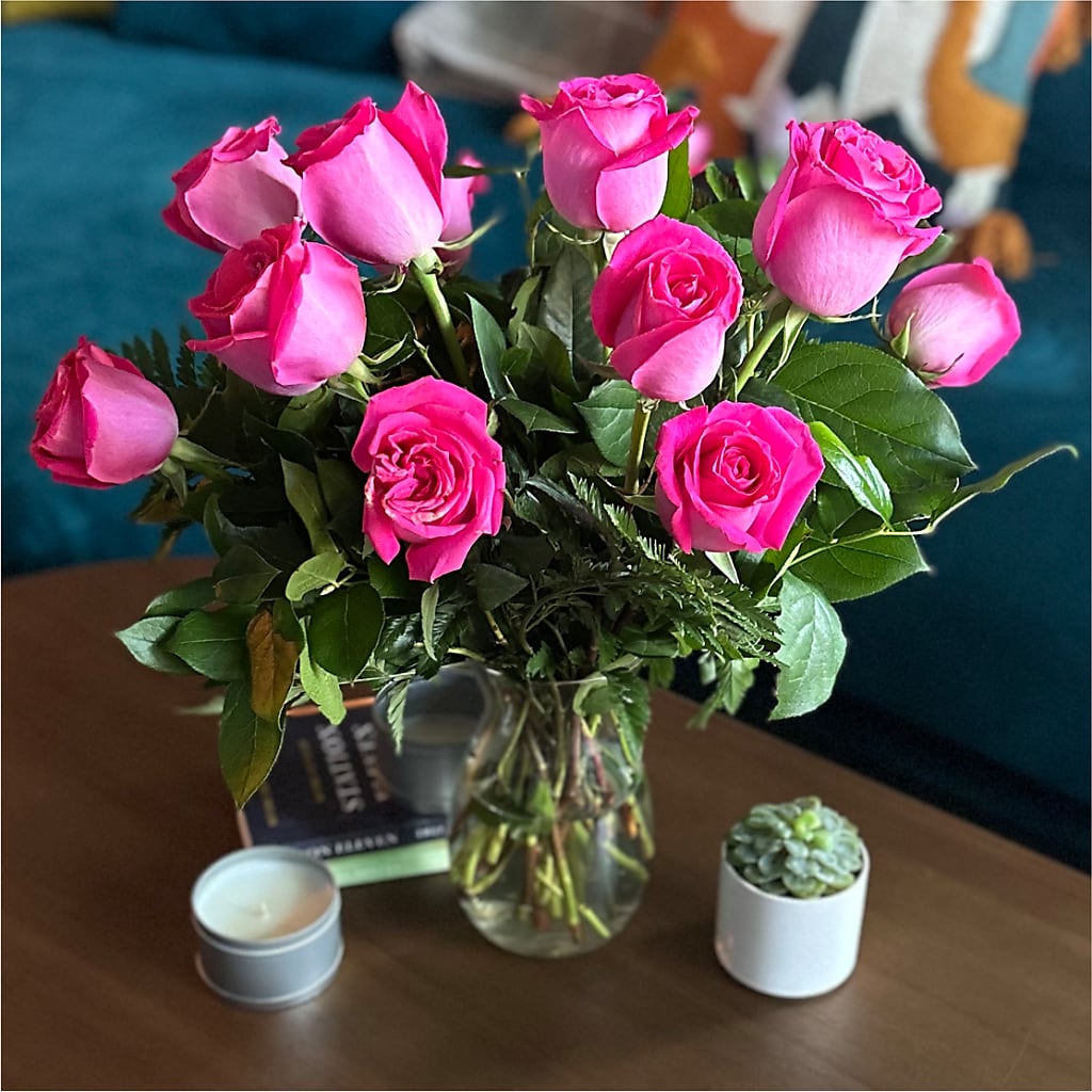 Long Stem Pink Rose Bouquet –  House Of Flowers, Worcester MA