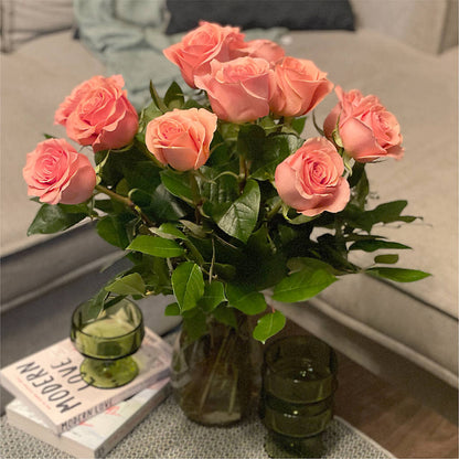 Long Stem Pink Rose Bouquet –  House Of Flowers, Worcester MA