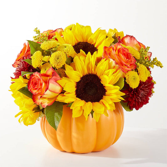 Golden Gourd Pumpkin Bouquet –  House Of Flowers, Worcester MA