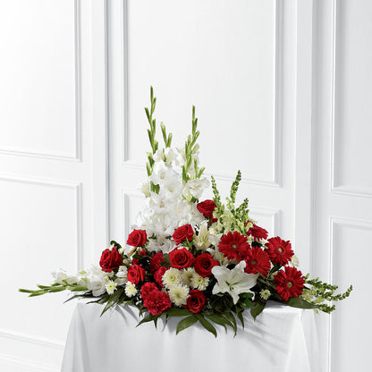 Crimson & White Arrangement –  House Of Flowers, Worcester MA