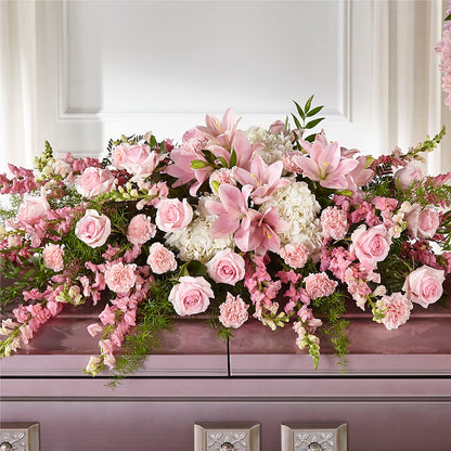 Life & Remembrance Casket Spray –  House Of Flowers, Worcester MA