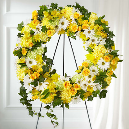 Golden Remembrance Wreath –  House Of Flowers, Worcester MA