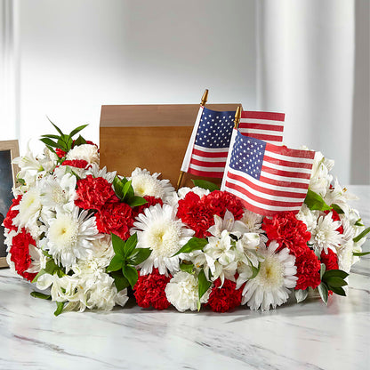Spirit of Patriotism Cremation Adornment –  House Of Flowers, Worcester MA