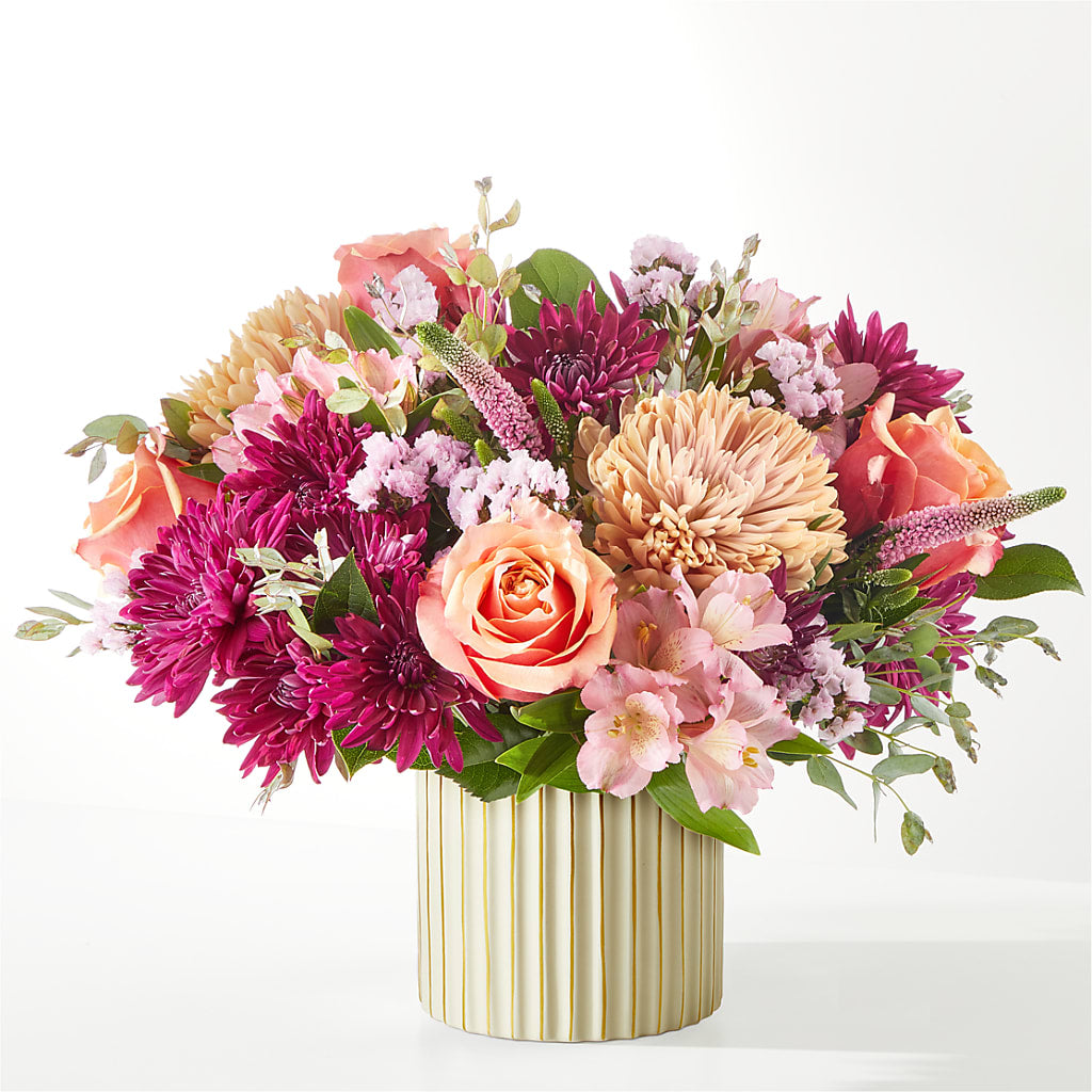 Berry Cobbler Bouquet with Ivory Vase –  House Of Flowers, Worcester MA