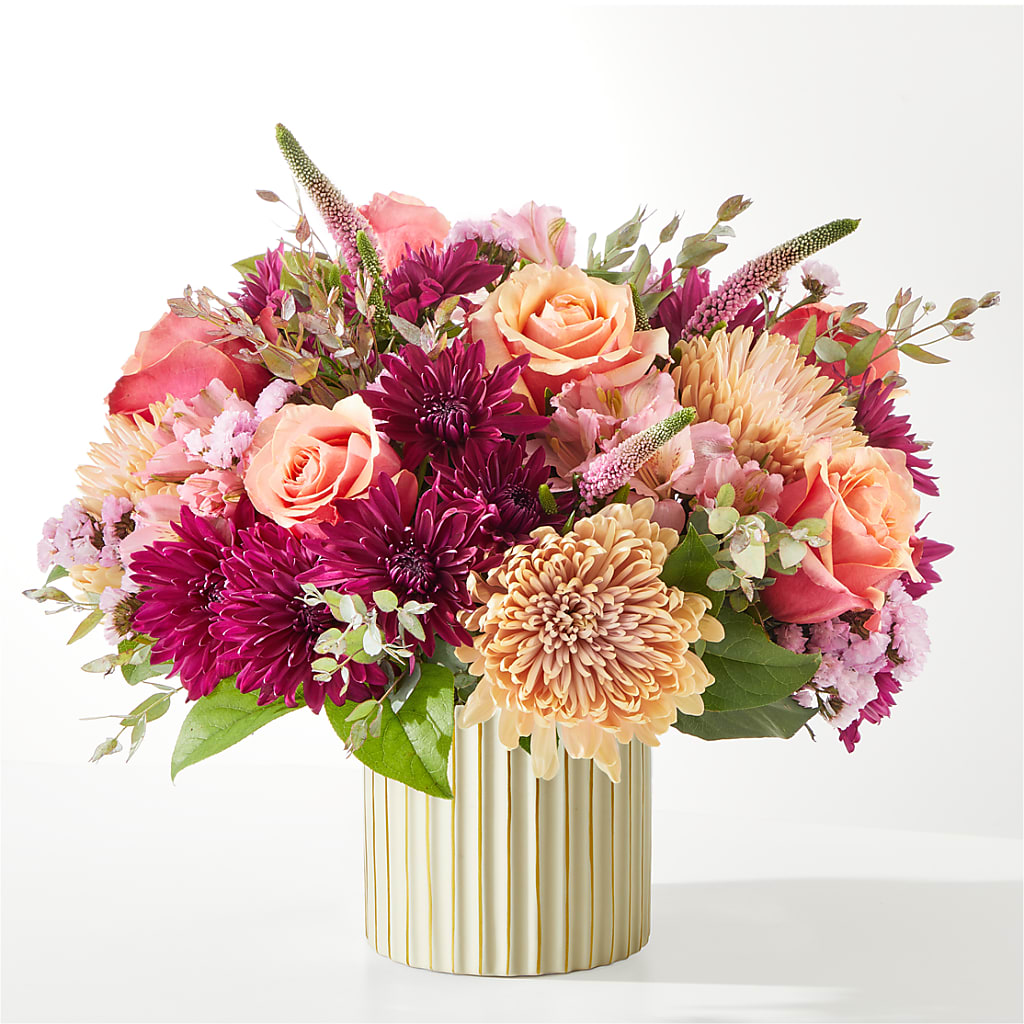 Berry Cobbler Bouquet with Ivory Vase –  House Of Flowers, Worcester MA