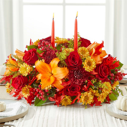 Autumn's Embrace Centerpiece –  House Of Flowers, Worcester MA