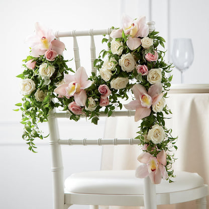 Orchid Rose Chair Décor –  House Of Flowers, Worcester MA